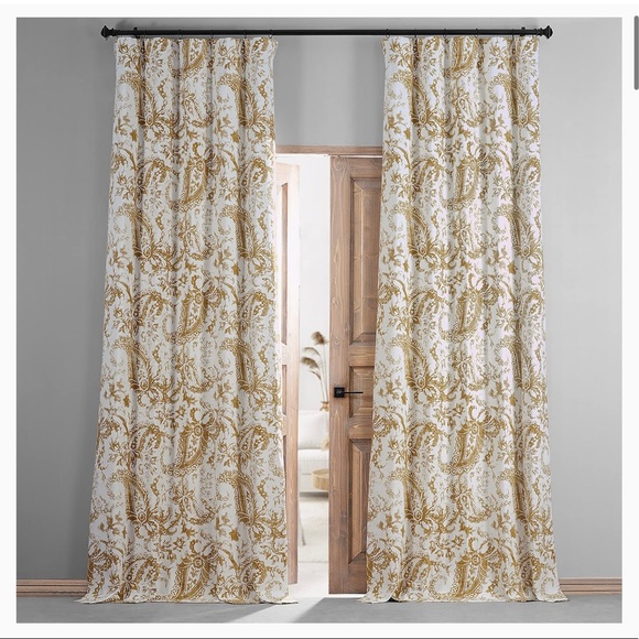 Half Price Drapes Other - New in package! Half Priced Drapes Dark Mustard paisley print curtains 50x108